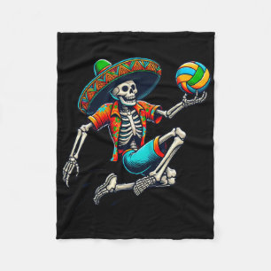 Volleyball Skeleton Mexican Sombrero Cinco De Mayo Fleecedecke