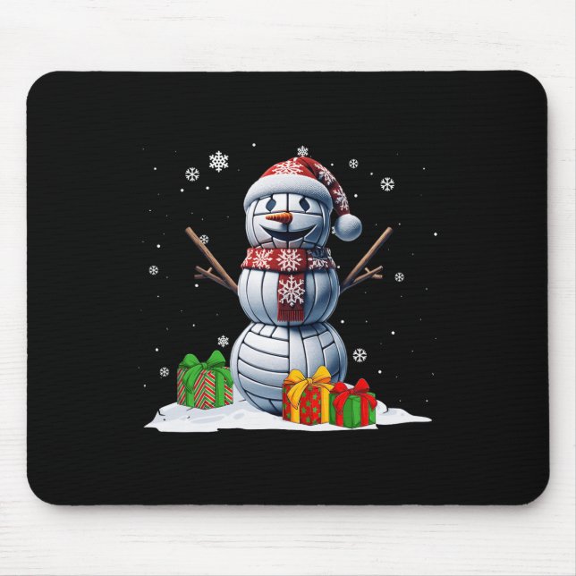 Volleyball Snowman Men Booking Volleyball Pl Mousepad (Vorne)