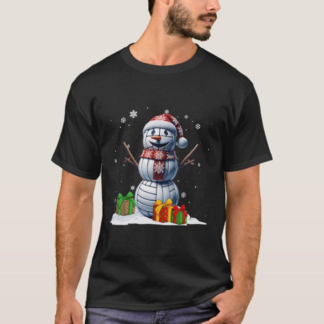 Volleyball Snowman Men Booking Volleyball Pl T-Shirt (Vorderseite)