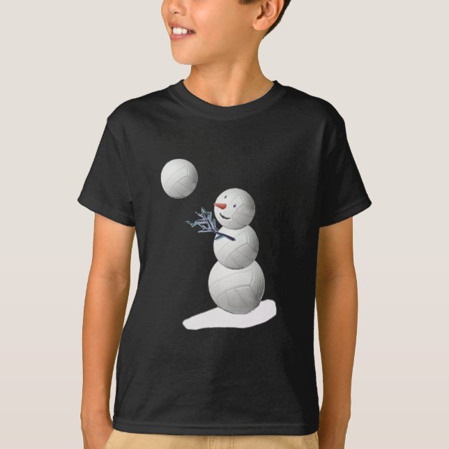 Volleyball Snowman T-Shirt (Vorderseite)