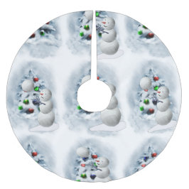 Volleyball Snowman Weihnachten Polyester Weihnachtsbaumdecke