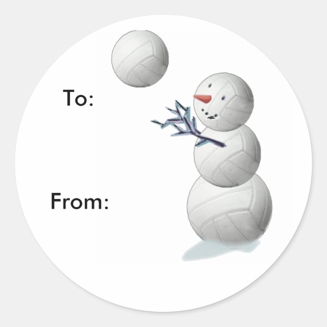 Volleyball Snowman Weihnachtsgeschenke Stickers (Vorderseite)