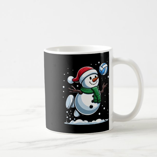 Volleyball Snowman Weihnachtsmannmütze Weihnachten Kaffeetasse (Rechts)