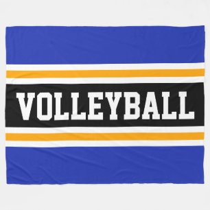 VOLLEYBALL Spaß Königblau Orange Schwarze Streifen Fleecedecke