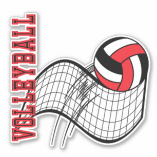 Volleyball-Spiel - Rot Aufkleber