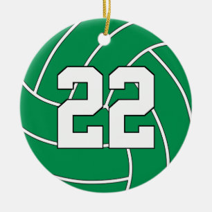 Volleyball Spieler Custom Jersey Nummer Weihnachte Keramik Ornament
