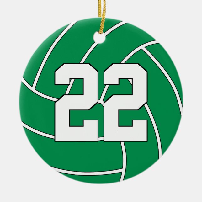 Volleyball Spieler Custom Jersey Nummer Weihnachte Keramik Ornament (Vorne)