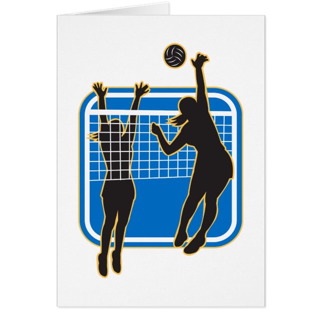 Volleyball-Spieler, der den Ball blockierend Innen (Vorne)