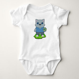 Volleyball-Spieler der Katze Volleyball Baby Strampler