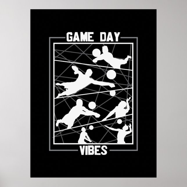Volleyball-Spieler | Game Day Vibes Poster (Vorne)