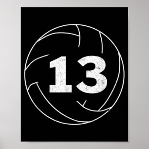 Volleyball Spieler Jersey Nummer dreizehn Grafik Poster