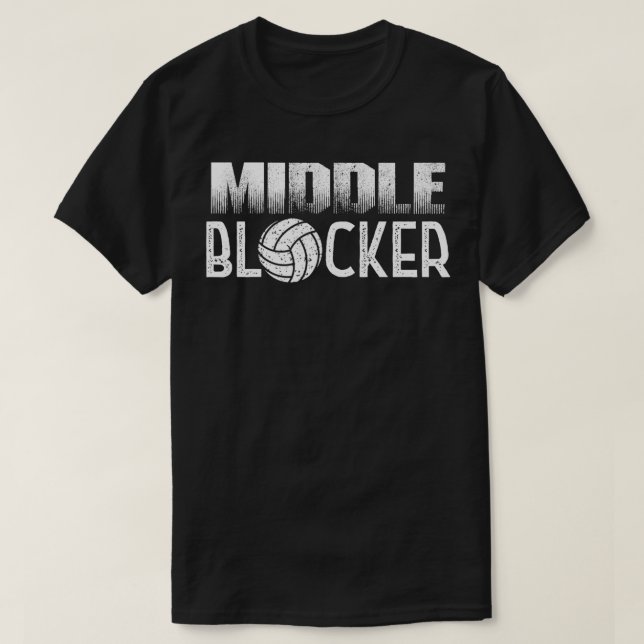 Volleyball-Spieler Mittlerer Hitter oder Mittlerer T-Shirt (Design vorne)