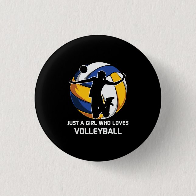Volleyball-Spieler nur ein Mädchen, das Volleyball Button (Vorderseite)