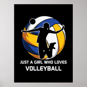Volleyball-Spieler nur ein Mädchen, das Volleyball Poster