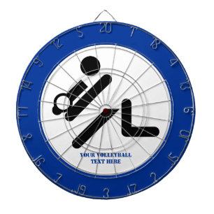 Volleyball-Spieler schwarz, weiß, blau Ikone benut Dartscheibe