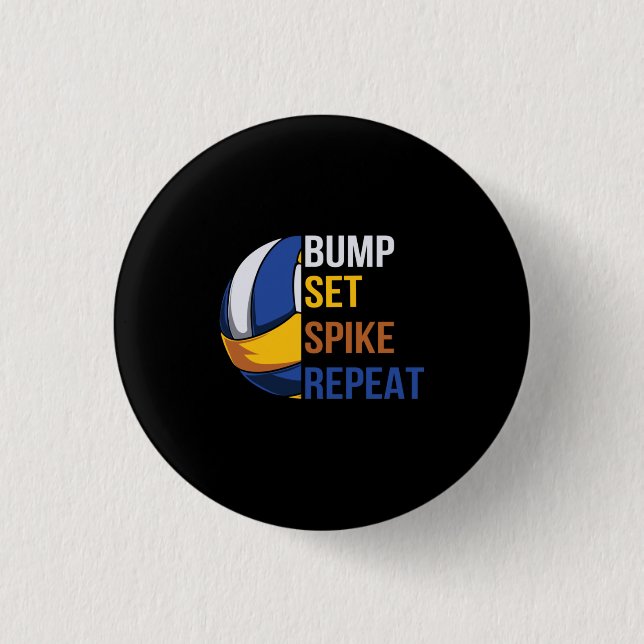 Volleyball-Spieler | Set Spike Wiederholung Button (Vorderseite)