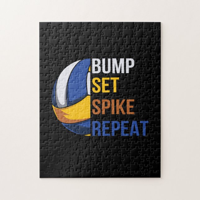 Volleyball-Spieler | Set Spike Wiederholung Puzzle (Vertikal)