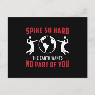 Volleyball-Spieler Spiegelung so hart Beach Volley Postkarte