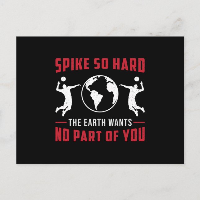 Volleyball-Spieler Spiegelung so hart Beach Volley Postkarte (Vorderseite)