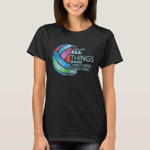 Volleyball Spieler Team Bible Verse tun alles C T-Shirt