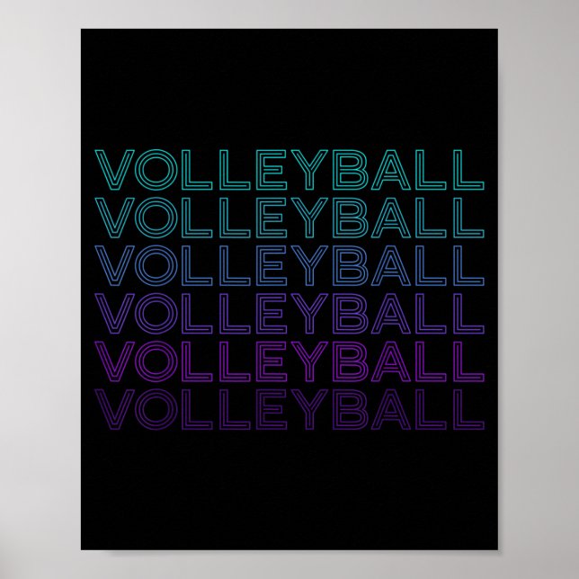 Volleyball Spieler Team Trainer Retro Poster (Vorne)
