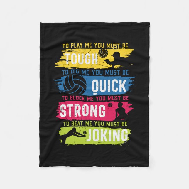 Volleyball-Spieler | Tough Quick Strong Fleecedecke (Vorderseite)