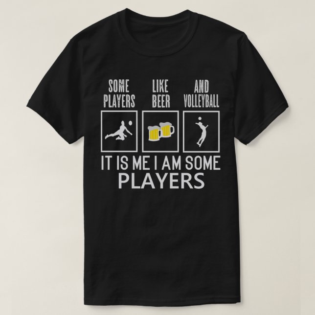 Volleyball Spieler trinken Bier Volleyball Funny G T-Shirt (Design vorne)