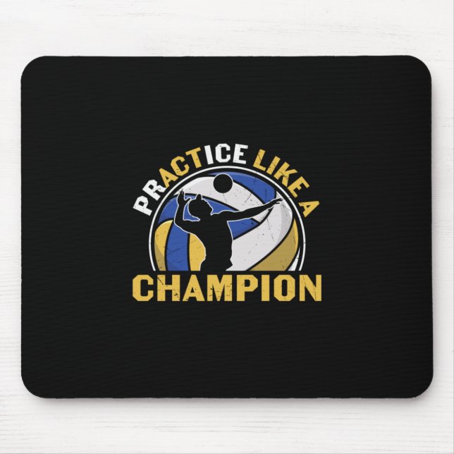 Volleyball-Spieler | Üben wie ein Champion Mousepad (Vorne)
