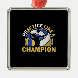 Volleyball-Spieler   Üben wie ein Champion Ornament Aus Metall