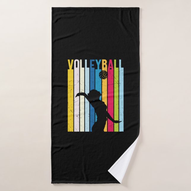 Volleyball-Spieler | Vintag Volleyball Badehandtuch (Badehandtuch)