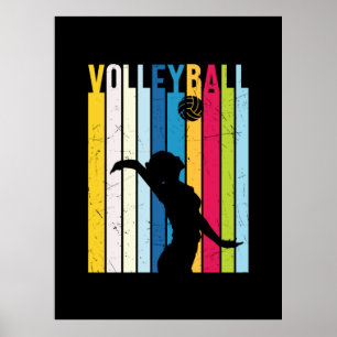 Volleyball-Spieler   Vintag Volleyball Poster