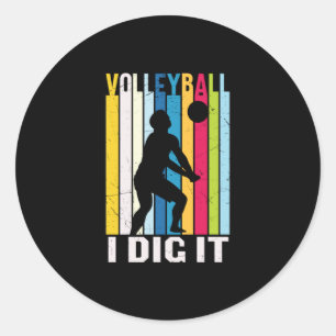 Volleyball-Spieler   Volleyball I Dive It Runder Aufkleber