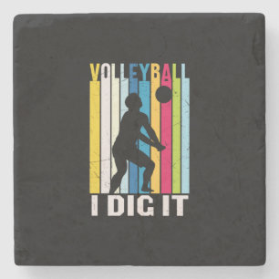 Volleyball-Spieler Volleyball I Dive It Steinuntersetzer