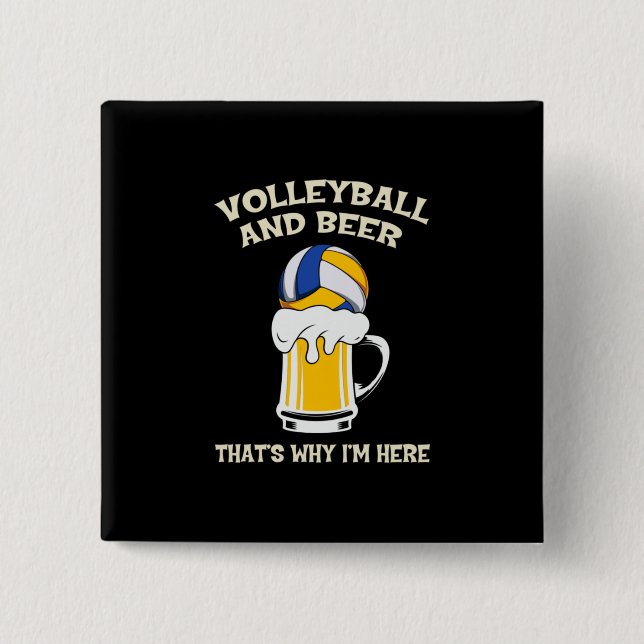 Volleyball-Spieler | Volleyball und Bier Button (Vorderseite)