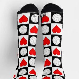 Volleyball Spieler Volleyballs und Herz Muster Socken