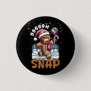 Volleyball Spieler Weihnachts Gingerbrett Man Bloc Button