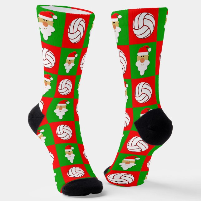 Volleyball Spieler Weihnachtsfeiertag Socken (Gewinkelt)
