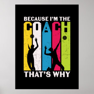 Volleyball-Spieler Weil ich Trainer bin Poster