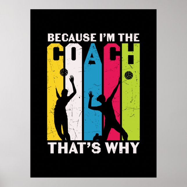 Volleyball-Spieler | Weil ich Trainer bin Poster (Vorne)