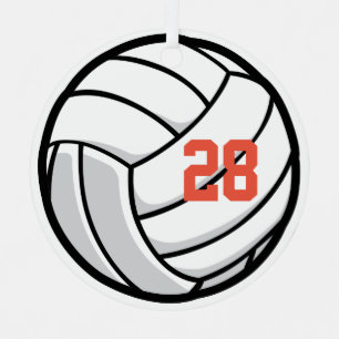 Volleyball Spieler White Black Orange Sports Award Ornament Aus Metall