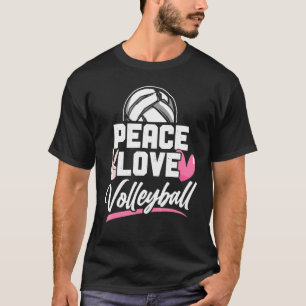 Volleyball-Spielerteam Vintag Peace Liebe Volleyba T-Shirt