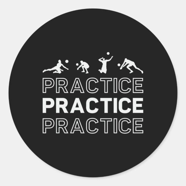 Volleyball-Spielerübungen Praxis Strand Runder Aufkleber (Vorderseite)