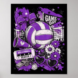 Volleyball-Spieltag Mädchen Volleyball-Mutter Teal Poster