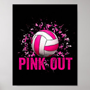 Volleyball-Spieltag Nk Out Brustkrebsbewusstsein Poster