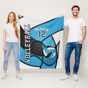 Volleyball 🏐 Sport in Baby Blue, White & Black Fleecedecke