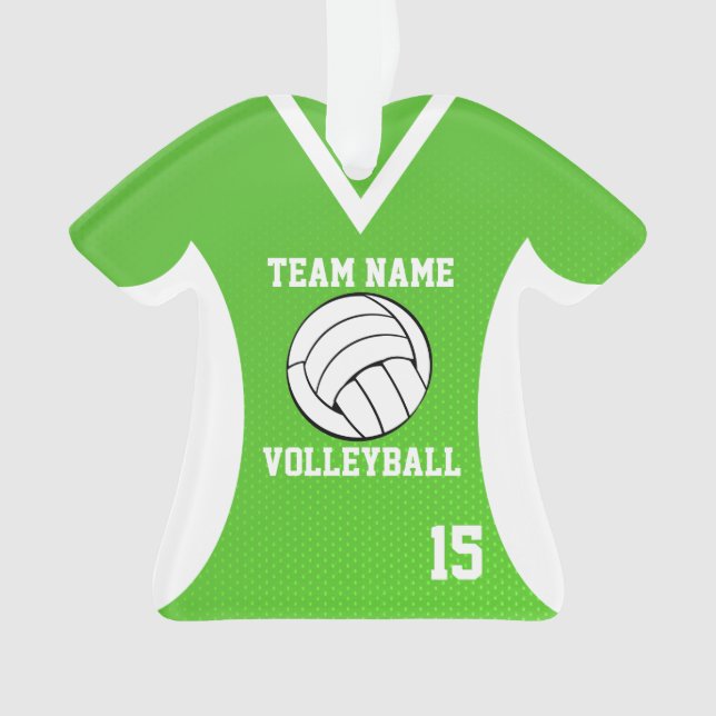 Volleyball Sports Jersey Green mit Foto Ornament (Vorderseite)