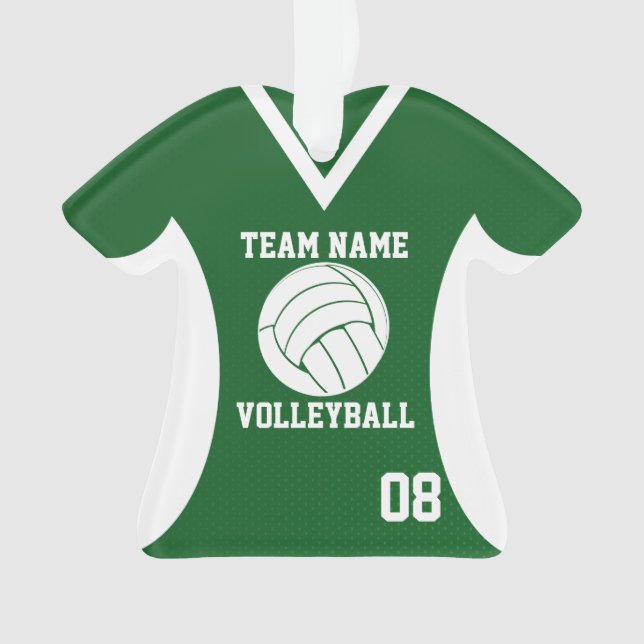 Volleyball Sports Jersey Green mit Foto Ornament (Vorderseite)