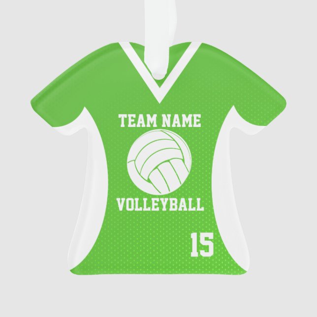 Volleyball Sports Jersey Green mit Foto Ornament (Vorderseite)
