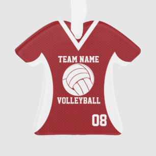 Volleyball Sports Jersey Red mit Foto Ornament