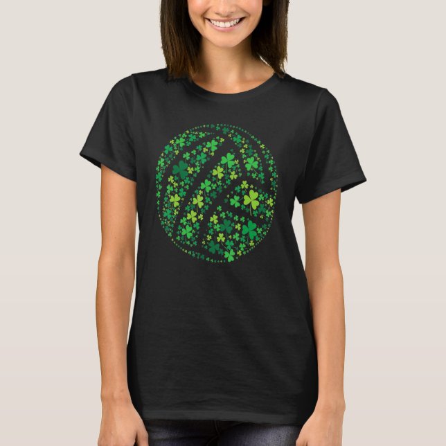 Volleyball St Patrick's Day Shamrock Clover Irish T-Shirt (Vorderseite)